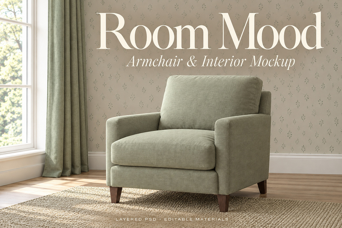 Room Mood Interior PSD Mockup, a Household Mockup by Casa Mandarina (Photo 1 of 8)