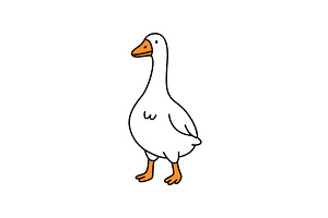 Minimalist goose standing calmly in, an Animal Illustration by GraphiShop