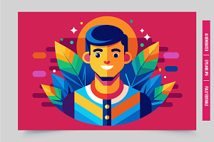 An illustration of a smiling man wit, an Illustration by Tanuart