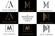 4 Modern Monogram Letter M Logos, a Branding & Logo Template by HE Studio (Thumbnail 1 of 9)