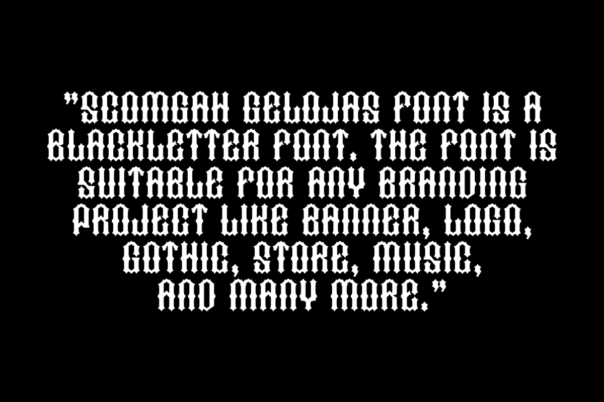 Scomgah Gelojas - Medieval Font, a Blackletter Font by Iqsiart Studio (Photo 4 of 9)