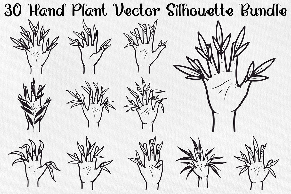 Hand Plant Growth Bundle, an Illustration by yasushie (Photo 1 of 31)