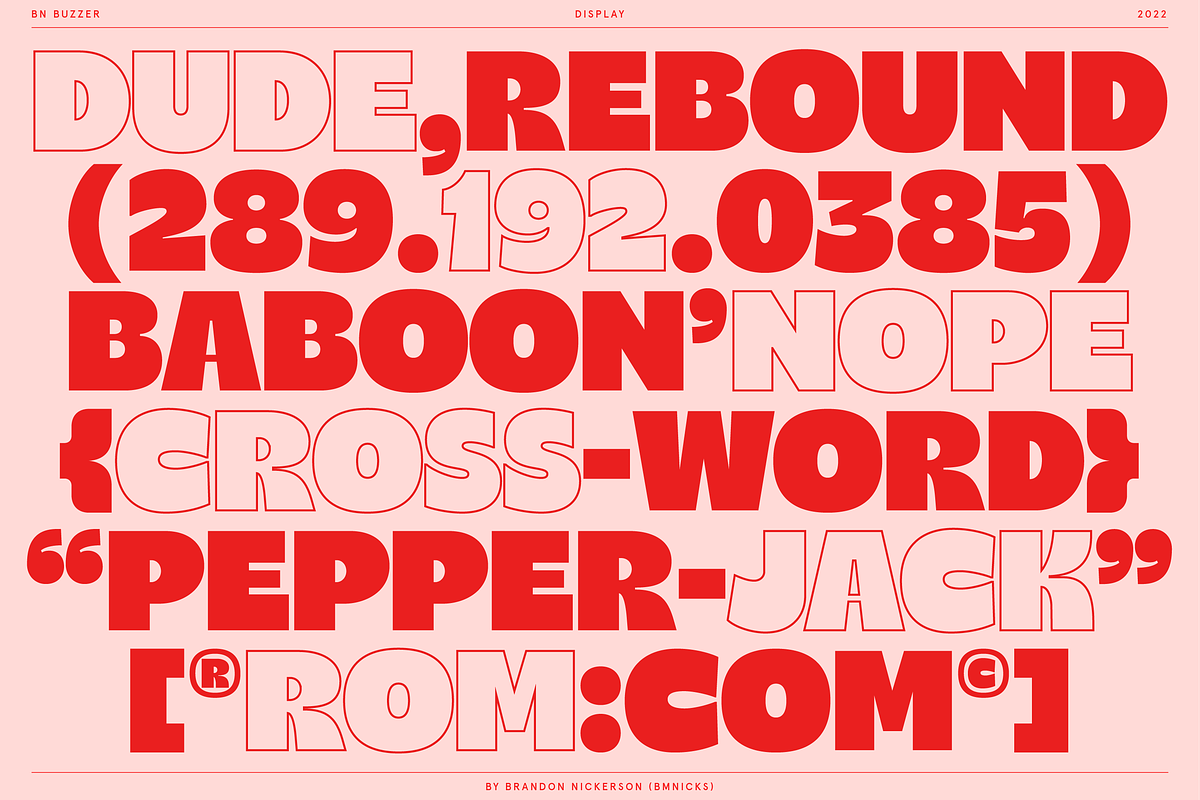 BN Buzzer Sans Serif Display Font, a Sans Serif Font by Bnick (Photo 10 of 18)