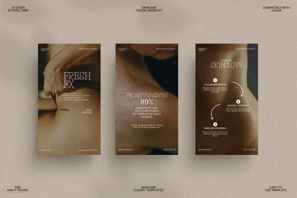 Minimal Skincare Story Templates preview 2