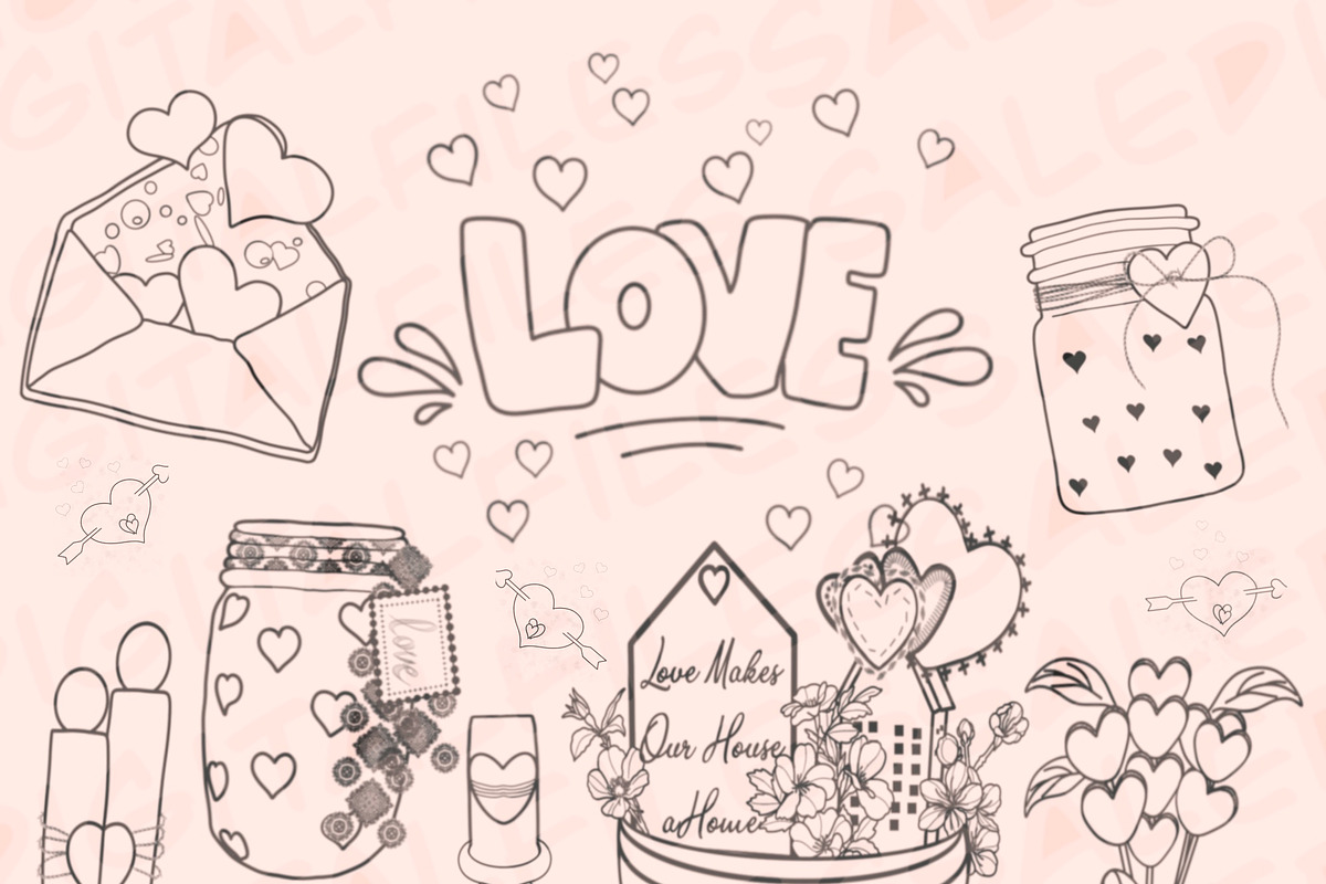 Valentine's Day Digital Stamp, a Graphic by Favorites_Art (Photo 4 of 11)