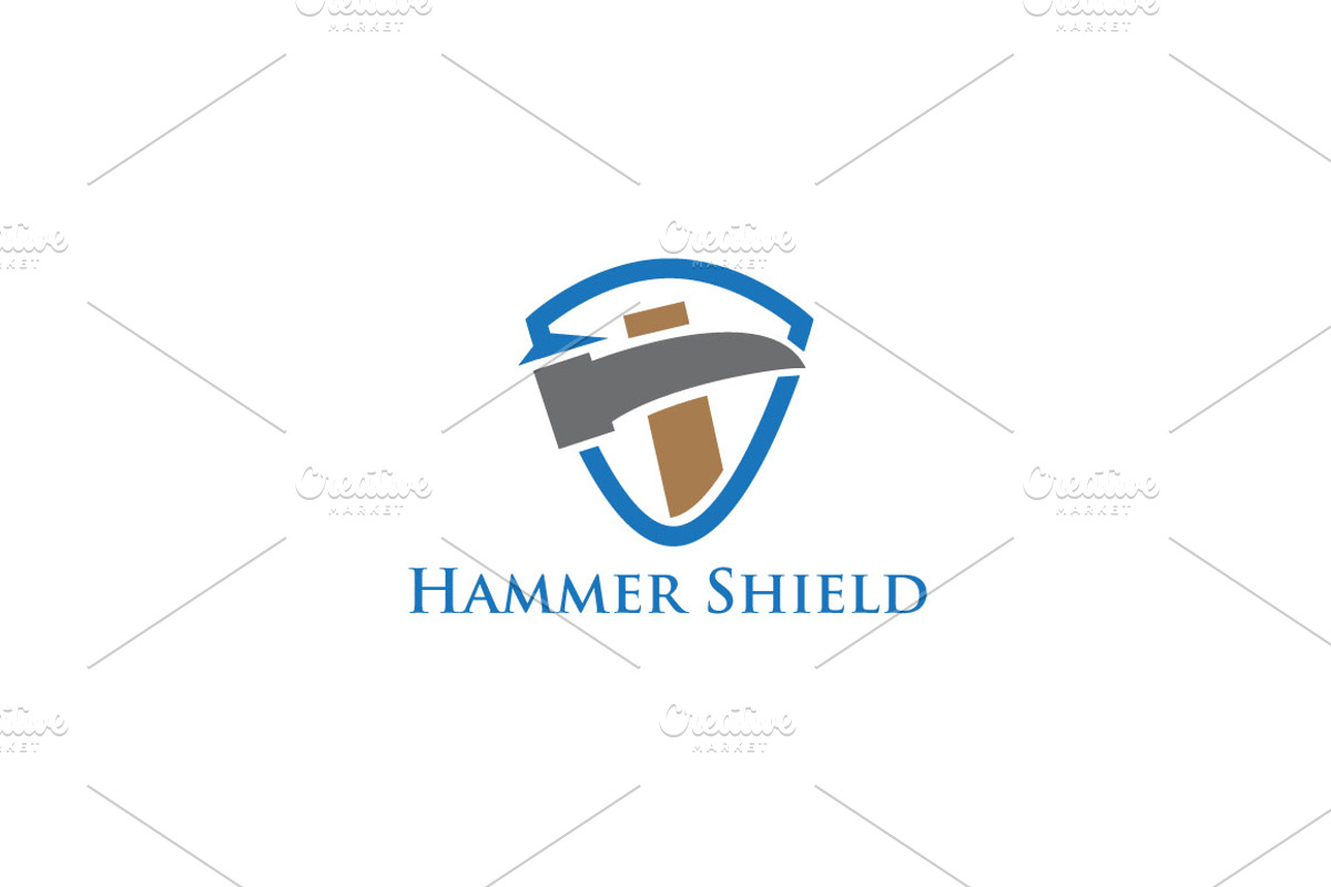 Hammer Shield Logo, a Branding & Logo Template by Sahade Studio (Photo 1 of 3)