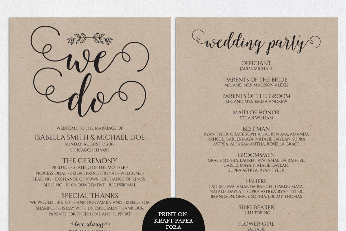 Wedding Program SHR174, an Invitation Template by Shafura_Wedding