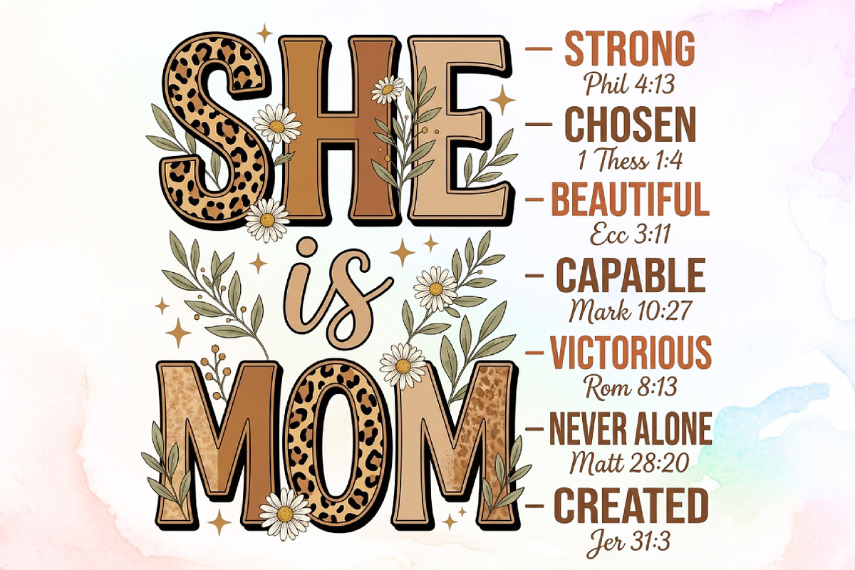 She is Mom Christian Mothers Day, a Seasonal Illustration by Sublimation Artist (Photo 1 of 9)