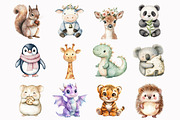 Watercolor Plush Animals Clipart, a Seasonal Illustration by Design Market (Thumbnail 2 of 4)