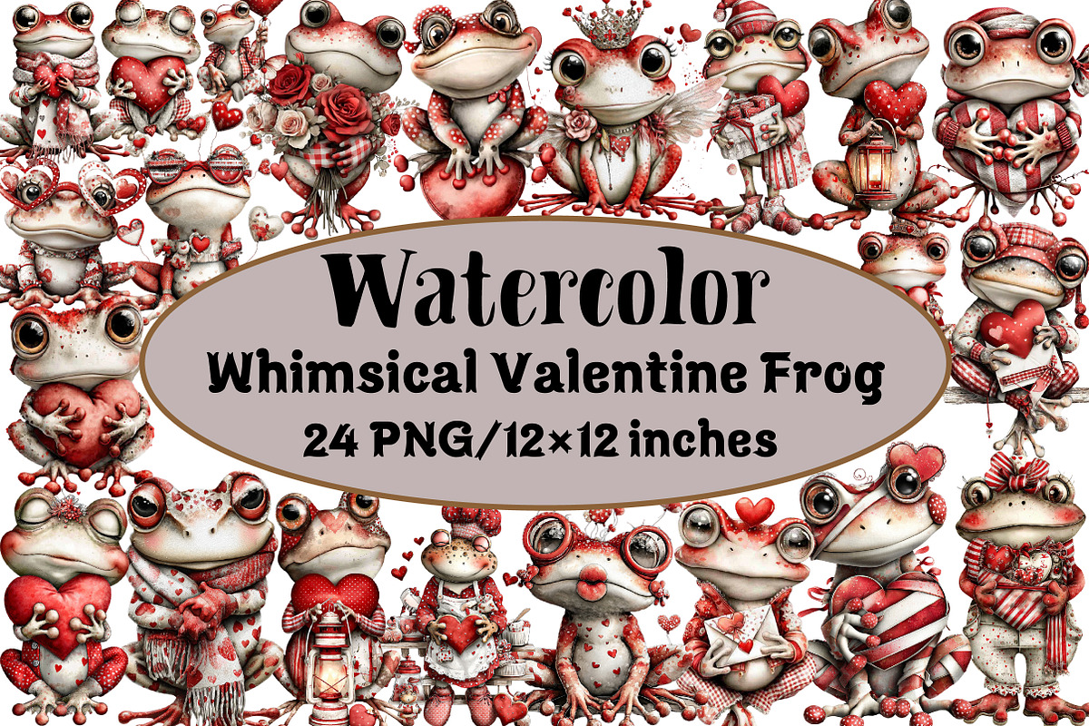 Whimsical Valentine Frog, an Illustration by Design Market (Photo 1 of 3)