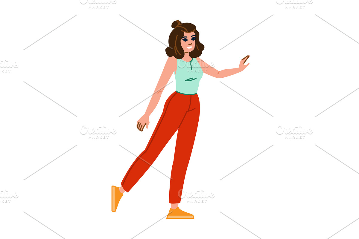 Young woman gesturing and showing, a Person Illustration by pikepicture