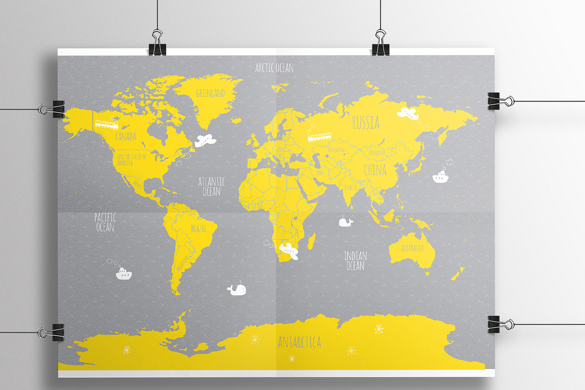 world map, an Illustration by olia.medvedeva.art