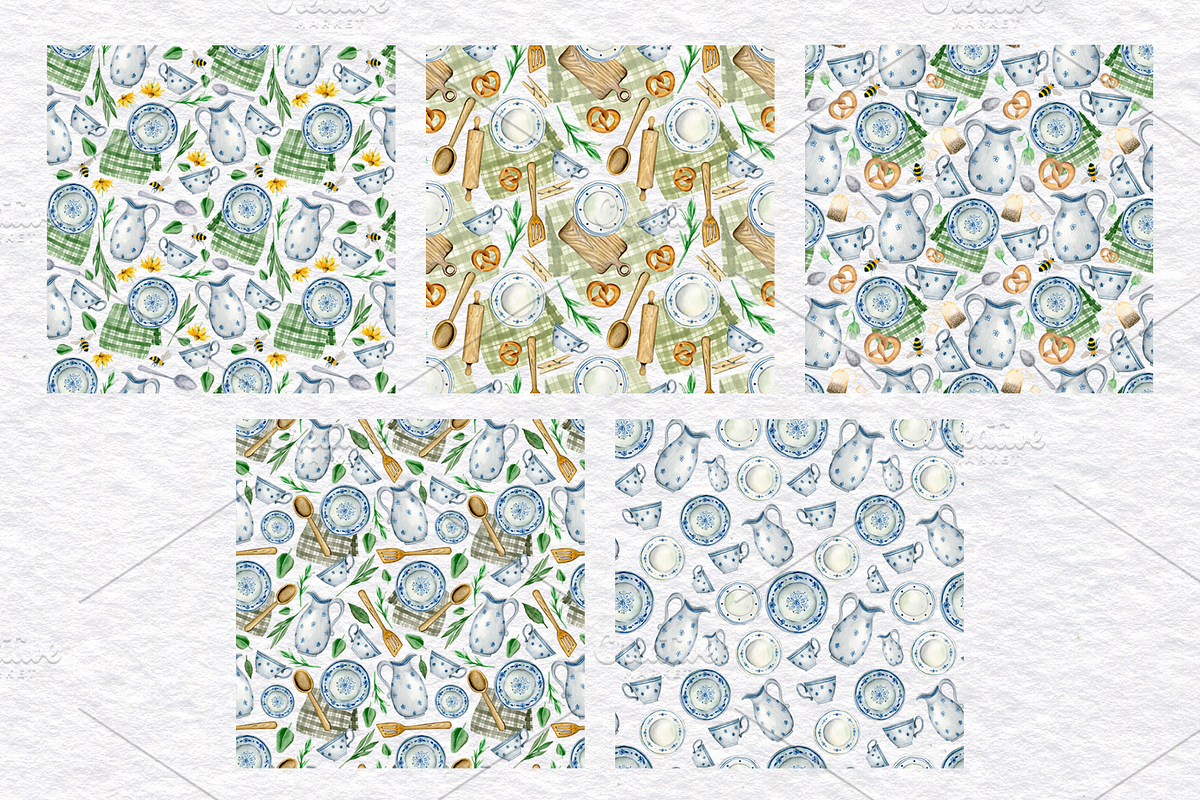 Rustic kitchen utensil Clipart, a Food Illustration by KathrineWatercolor (Photo 5 of 6)