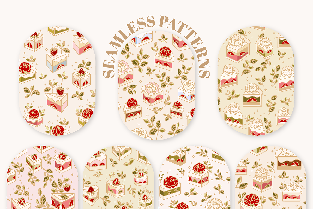 Vintage Cake Logo & Label Set, a Food Illustration by Artflorara (Photo 5 of 8)