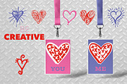 45 Hand drawn hearts in trendy color, a Decorative Illustration by guylaine's design (Thumbnail 3 of 4)