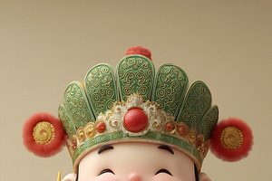 Cute Chinese God of Wealth Figurine