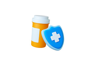 Pharmacy medication 3d icons, an Object Illustration by Valerie Bodnar