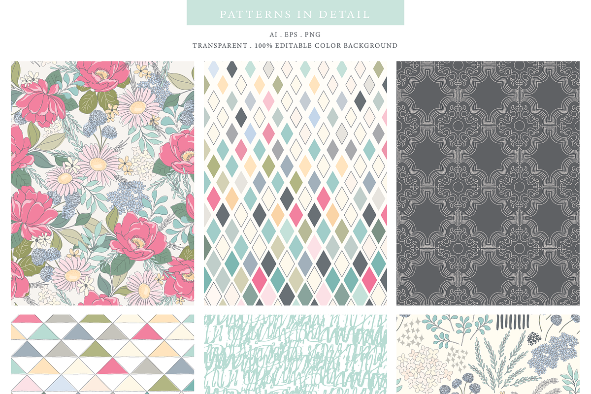 Floral & Pattern Design Set, a Pattern Graphic by Emily Spadoni (Photo 9 of 17)