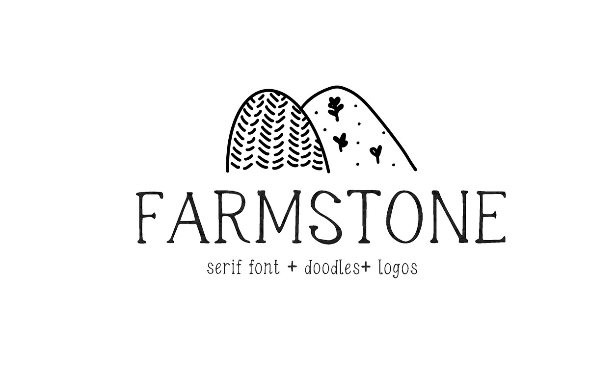 Farmstone Rustic serif font. Doodles, a Serif Font by LABFcreations (Photo 6 of 17)