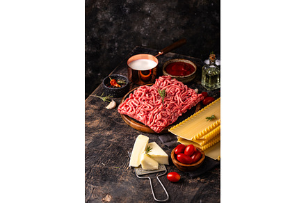 Ingredients for cooking lasagna