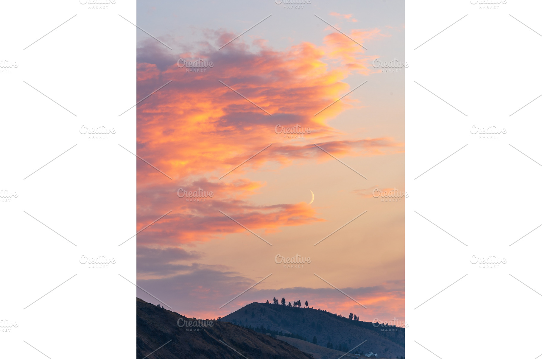 Fiery sunset clouds enveloping the, a Nature Photo by Backyard Stock