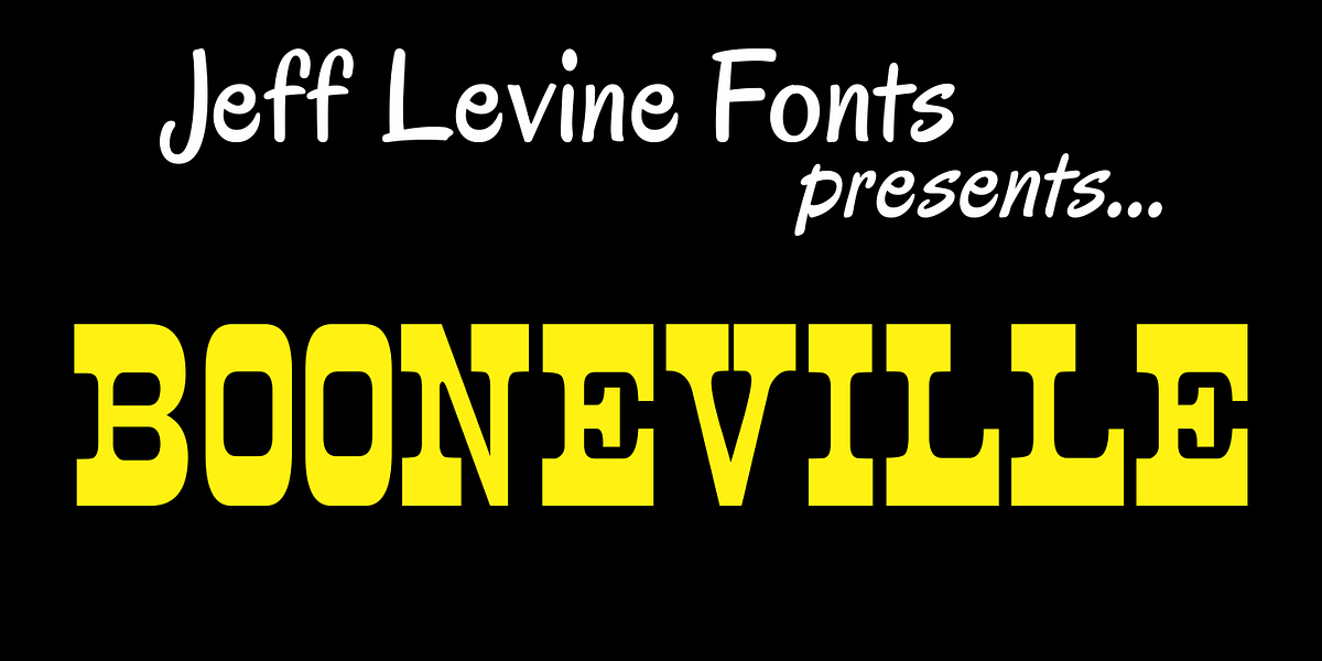Boonville JNL, a Slab Serif Font by Jeff Levine Fonts