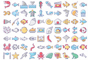 Premium Sea Food Vector Icons, an Outline Icon by Vector Portal (Thumbnail 2 of 6)