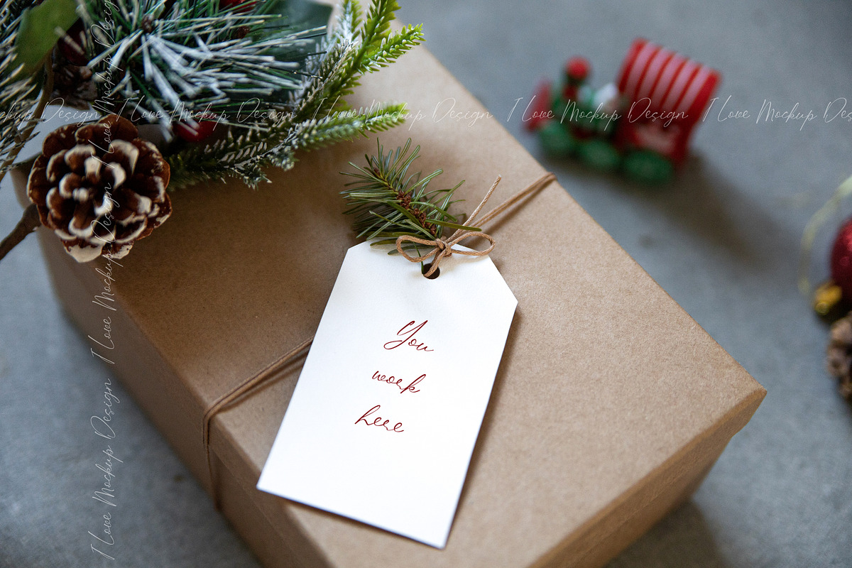 Christmas Gift Tag Mockup, a Product Mockup by ILoveMockupDesign (Photo 2 of 8)