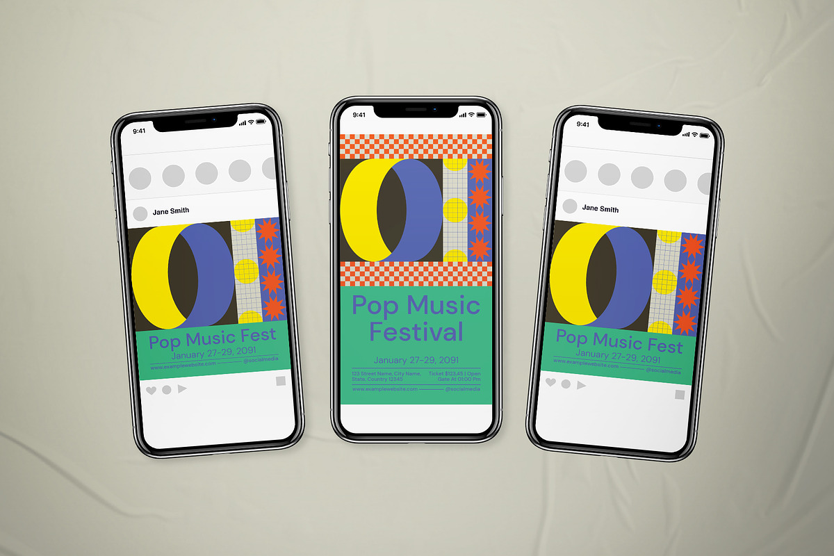 Geo Minimalism Pop Music Fest Flyer, a Flyer Template by The Good Store (Photo 2 of 2)