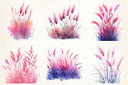 Pink Summer Grass Clipart, an Illustration by DreamCafeArt (Thumbnail 4 of 7)