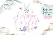Happy Easter pattern & clipart set, a Pattern Graphic by Inna Moreva (Thumbnail 1 of 5)