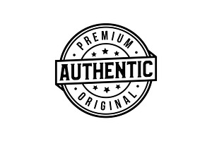 Authentic Stamp Emblem Logo