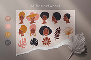 Modern Afro-American Women Set, a Texture Illustration by Illustana (Thumbnail 5 of 16)