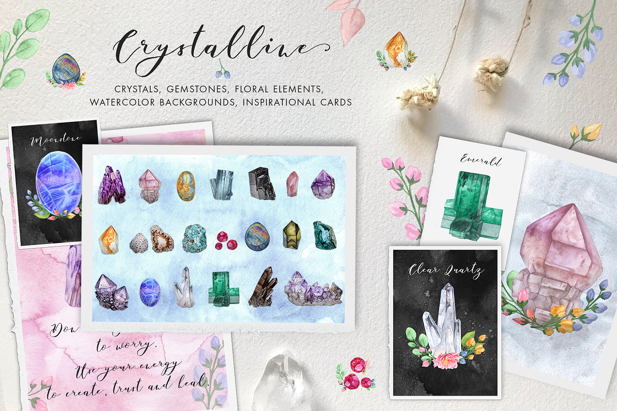 Crystalline. Crystals & Gemstones, an Illustration by Katya Zlobina (Photo 1 of 17)