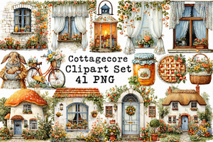 Whimsical Cottagecore Clipart Set, an Illustration by Libby Wishes