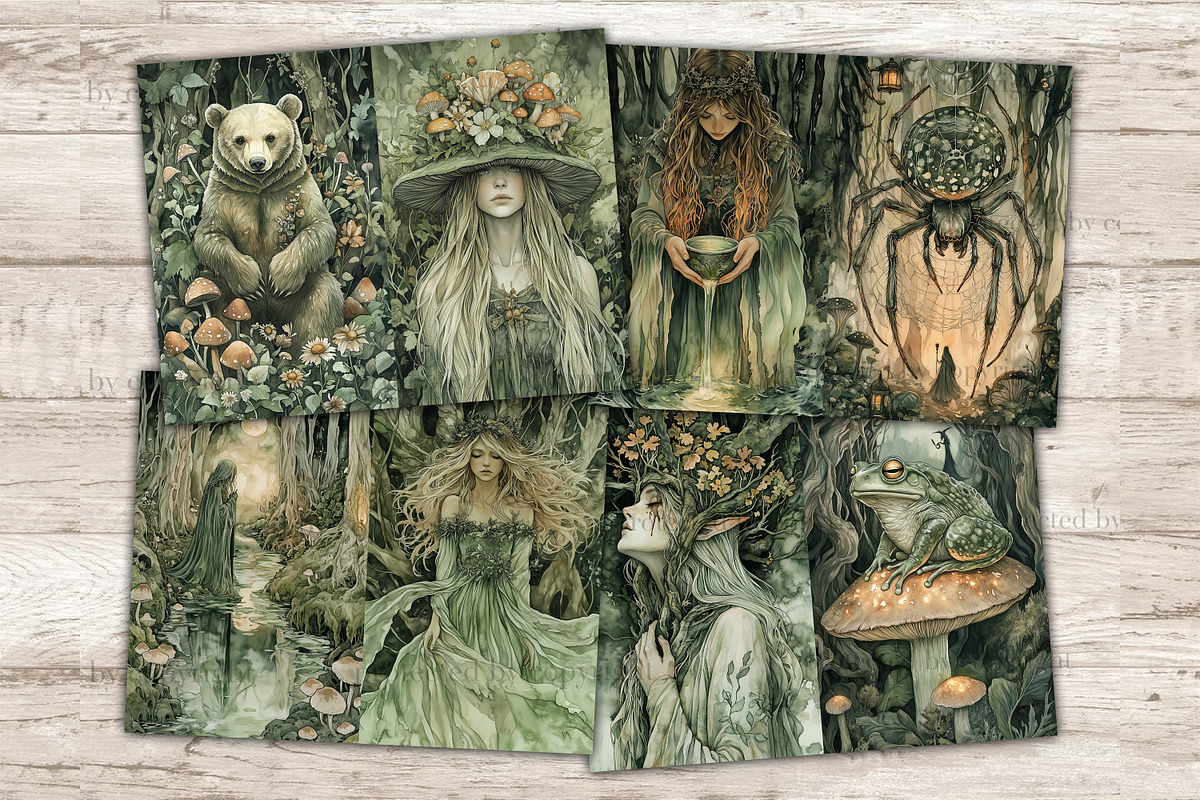Forest Witch Junk Journal Kit, a Person Illustration by GlamArtZhanna (Photo 4 of 10)