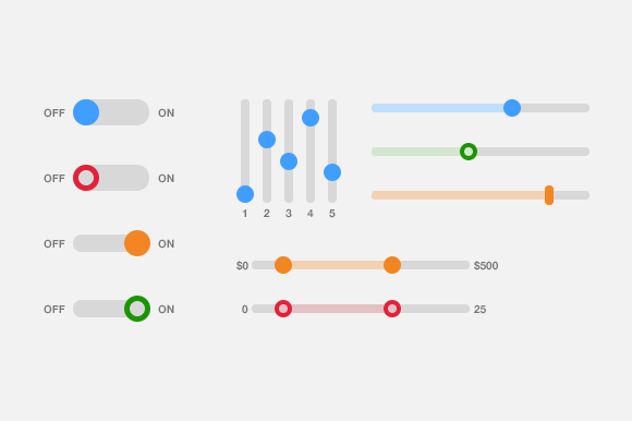 Flat Toggles and Sliders preview 2
