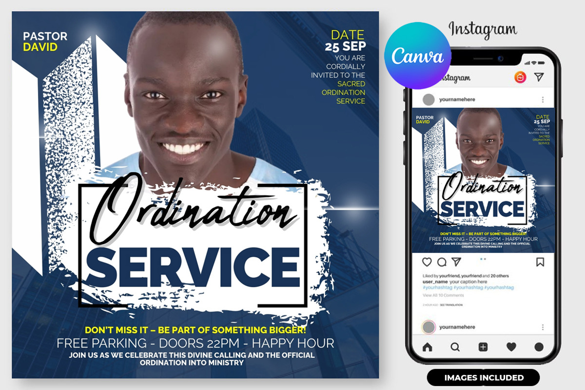 Ordination Ceremony Flyer | Canva, a Graphic by graphicforest (Photo 2 of 3)