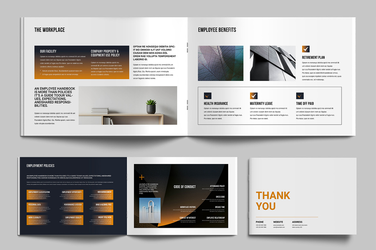 HR Employee Handbook Template Layout, a Brochure Template by MightyDesign (Photo 6 of 9)