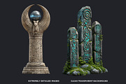 Fantasy Pillars & Monoliths Clipart, a Seasonal Illustration by ThatsDesignArt (Thumbnail 3 of 10)