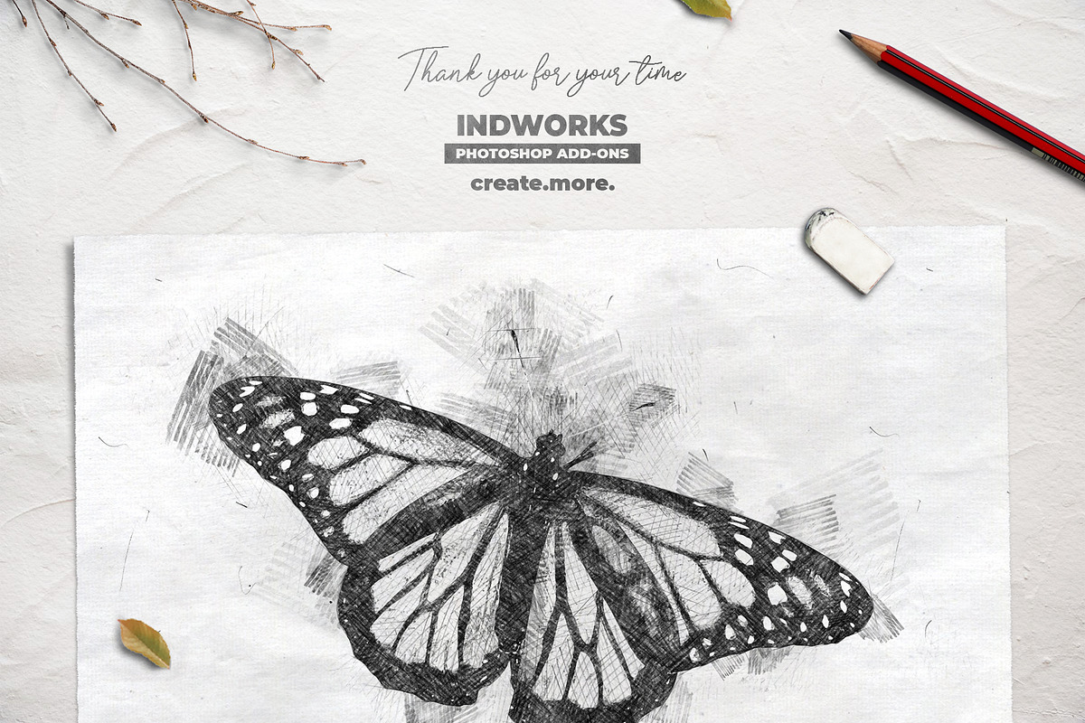Pencil Sketch PS Action, an Action Add-On by IndWorks Design (Photo 9 of 10)