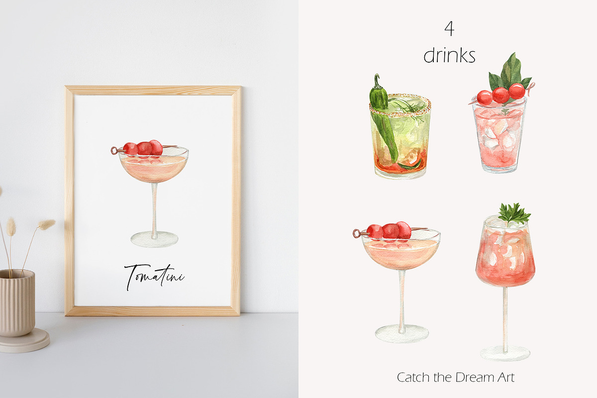 Amore Tomato Girl Summer Watercolor, a Food Illustration by Catch the Dream Art (Photo 5 of 13)
