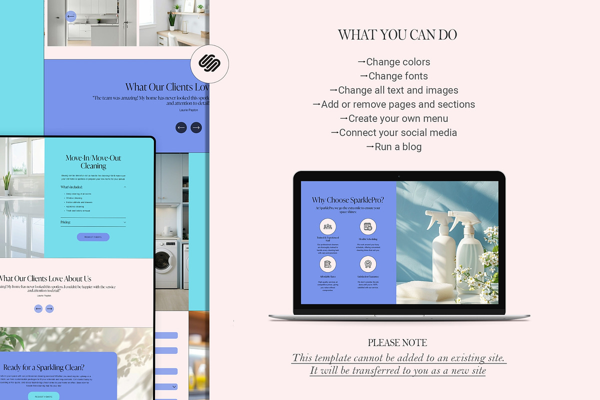 Cleaning Services Website Template, a Squarespace Template by 3.14&Co (Photo 5 of 9)