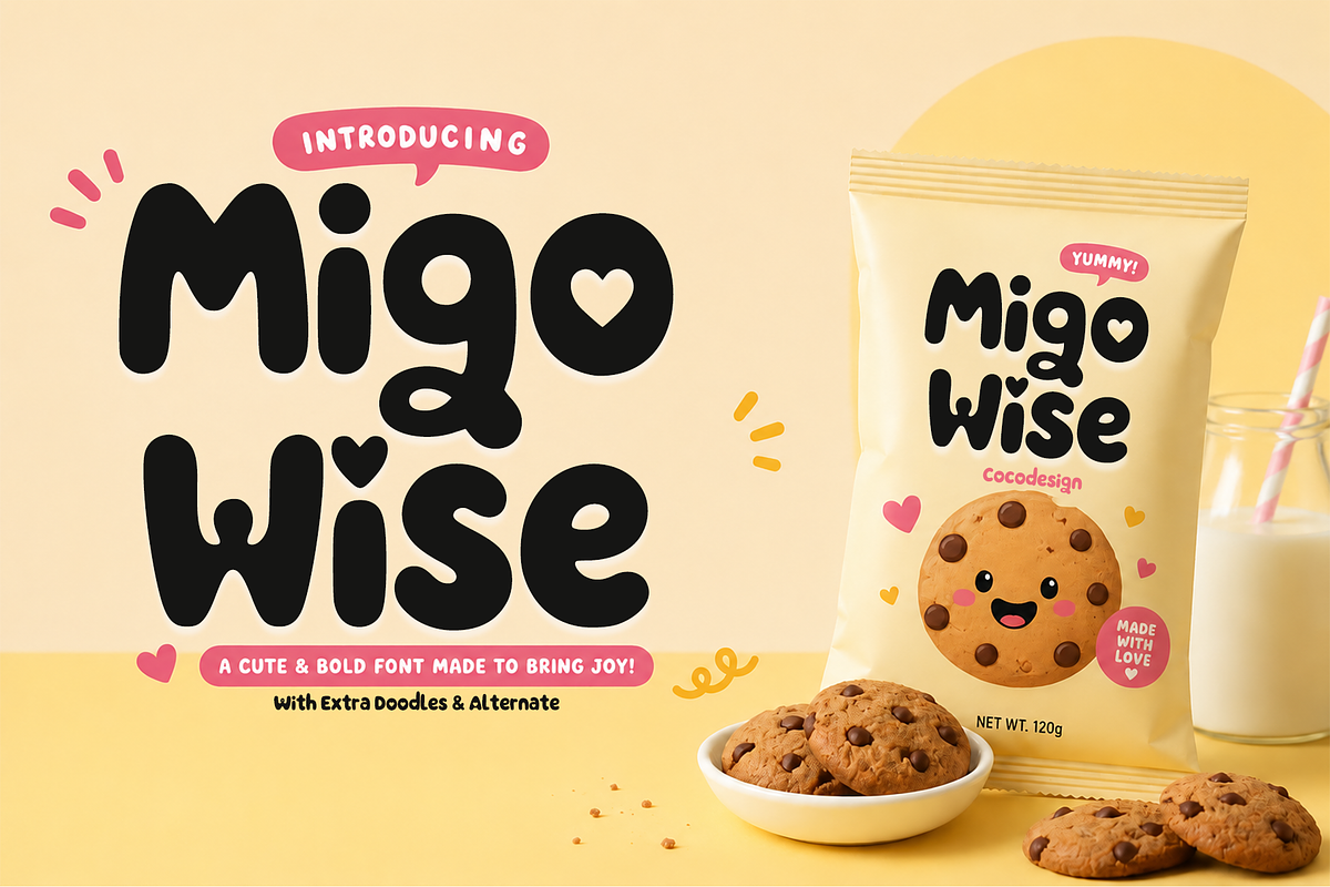 Migo Wise is a playful, a Handwritten Font by cocodesign (Photo 1 of 7)