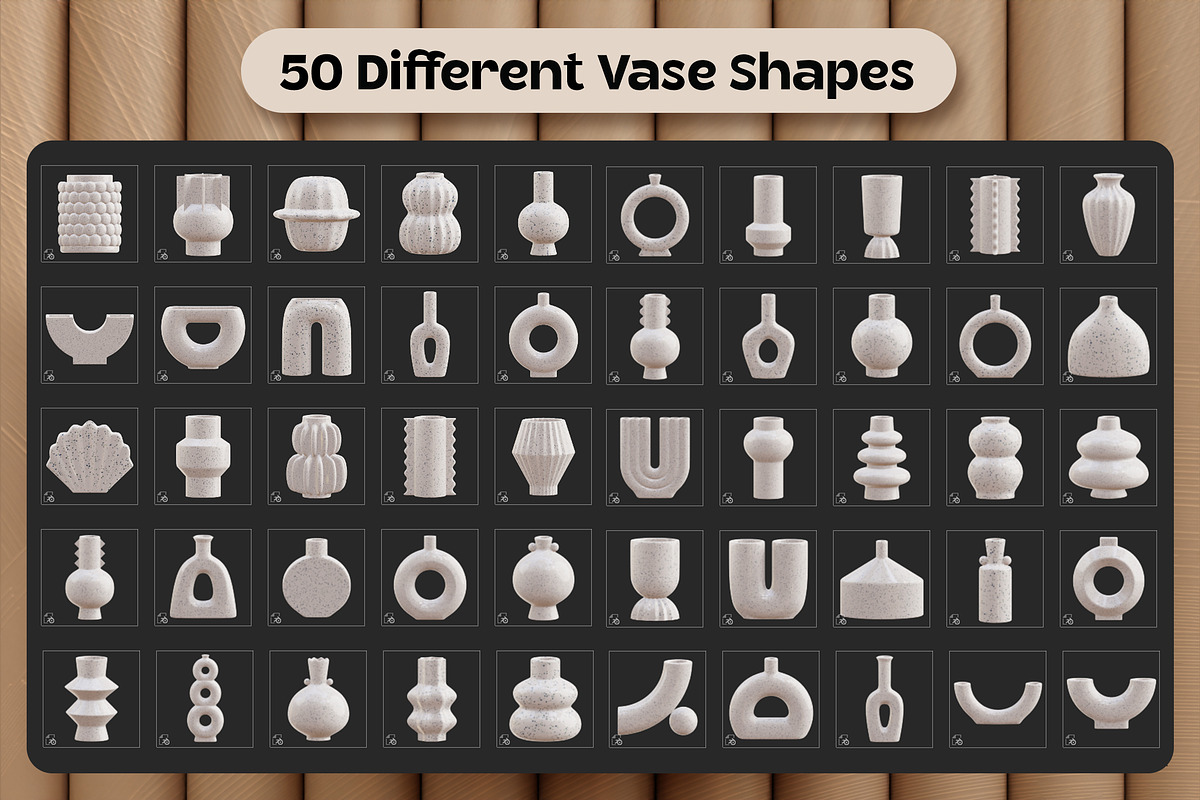 Procreate Ceramic Vases 3D, a Brush Add-On by Nurmiftah (Photo 3 of 7)