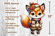Cute Autumn Fox Clipart Set, a Seasonal Illustration by V Design Creator (Thumbnail 2 of 9)