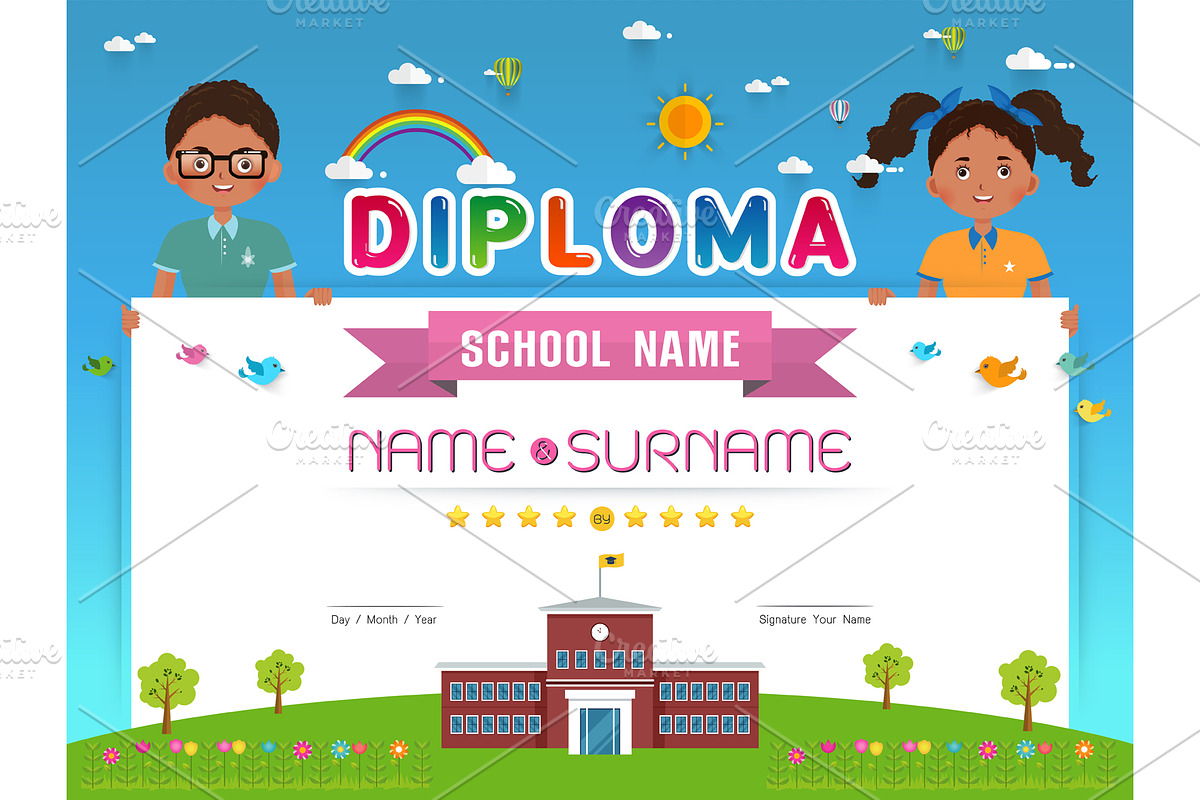 Certificate kids diploma, a Flyer Template by essense (Photo 2 of 7)