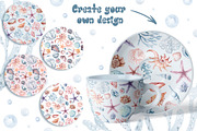 Ocean Animals Watercolor Clipart, an Animal Illustration by LenArt (Thumbnail 8 of 16)