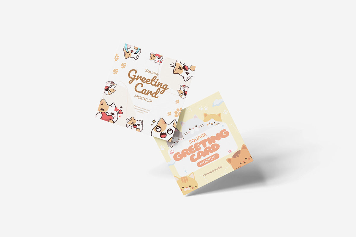 Square Greeting Card, a Product Mockup by MrLetters (Photo 3 of 5)