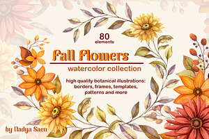 Fall Flowers: Autumn Watercolor Set
